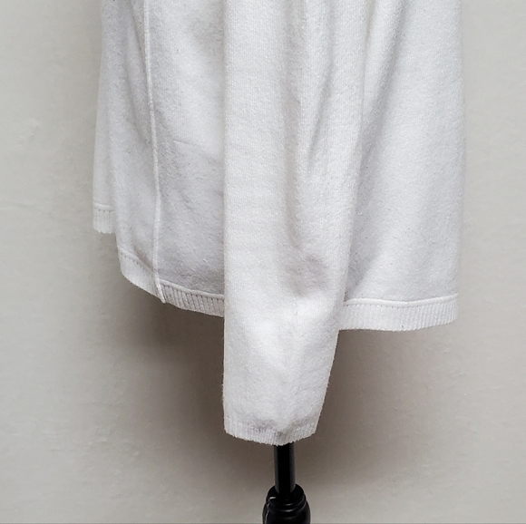 French Connection Pearl Off-White Baby Soft Crewneck Hi-low Jumper Sweater L - Picture 8 of 13